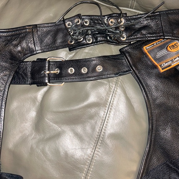 Harley Davidson Unisex Premium Cowhide Leather Motorcycle Chap•Size Unisex Small - Picture 5 of 8